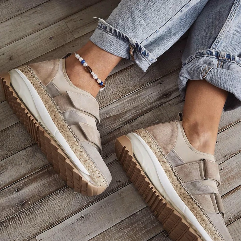 Free People Beige/Tan Platform Espadrille Sneakers